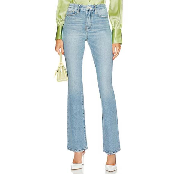 FRAME Women’s Size 34 Le Super High Mini Boot Light Wash Jeans Hrmbl14 - Picture 1 of 11